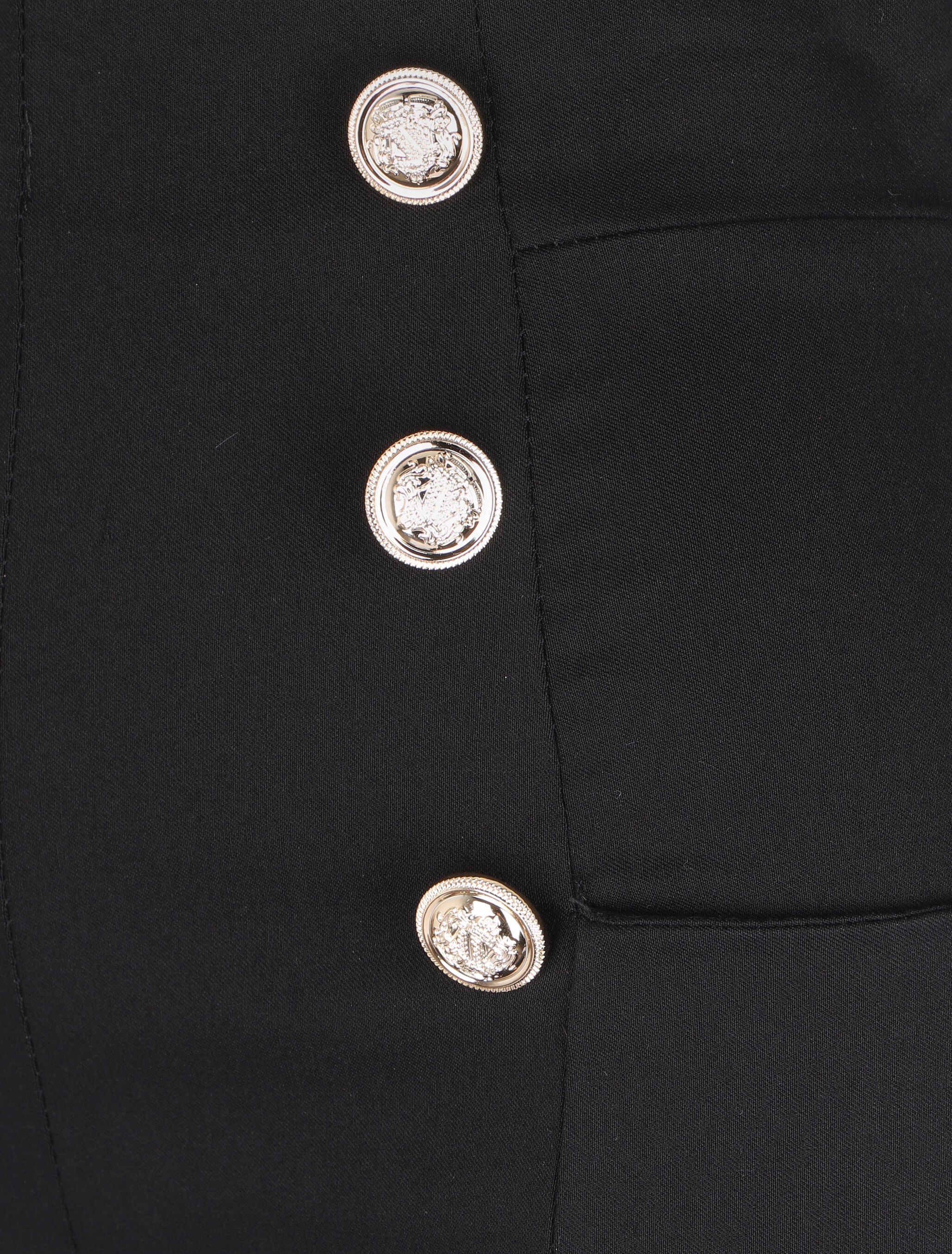 Pantalon empire à boutons décoratifs - Noir - Image 3