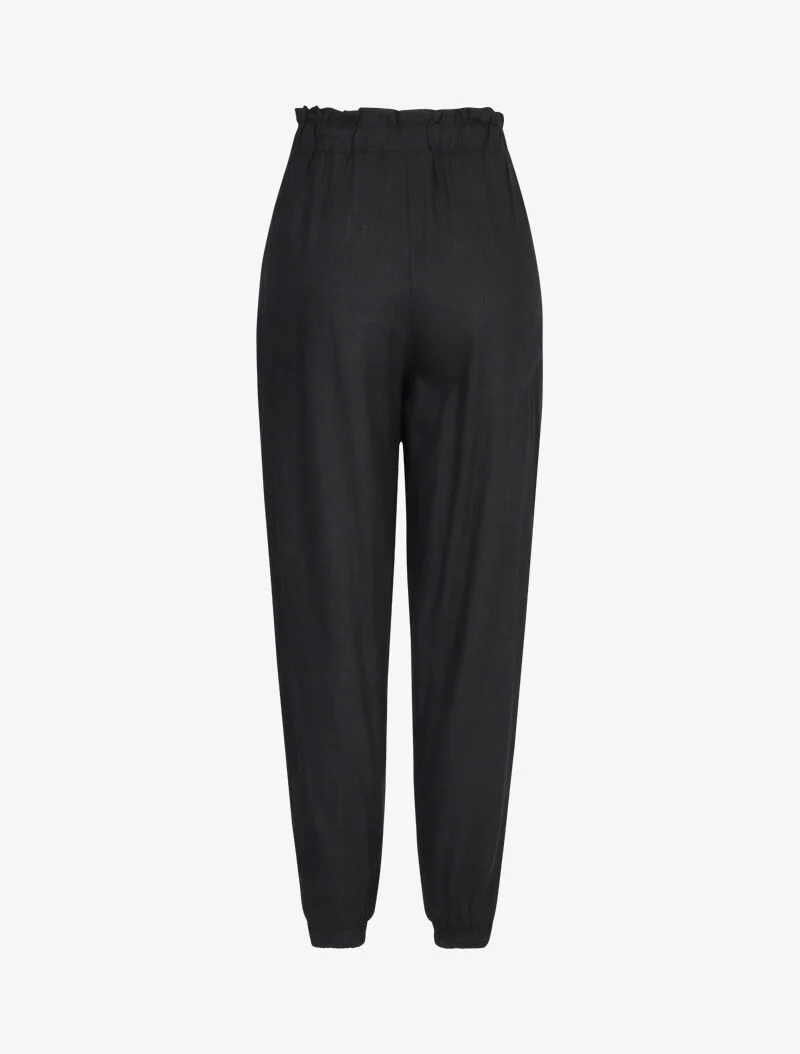 Pantalon en coton style sarouel - noir - Image 2