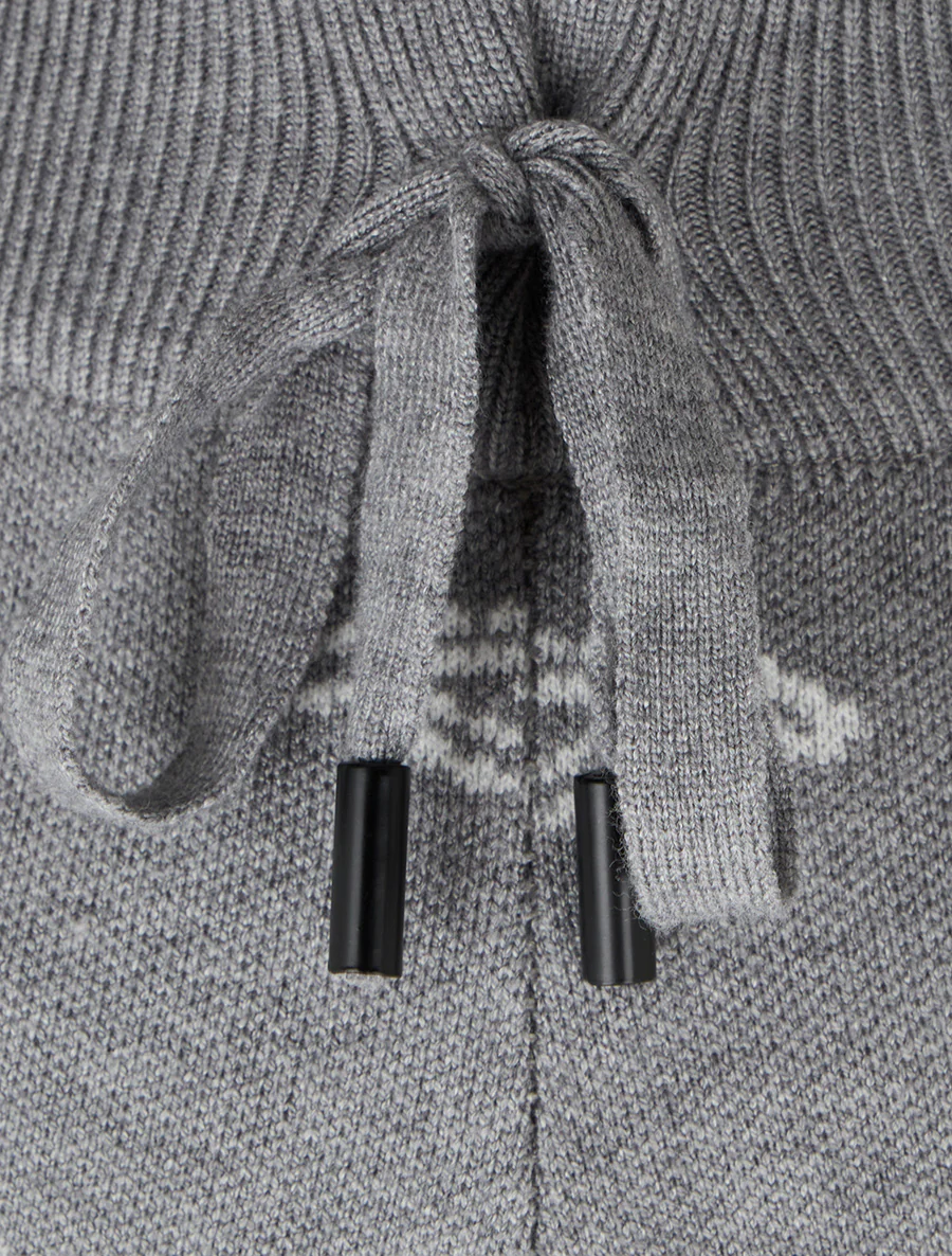 Pantalon en maille à imprimé ikat - Gris - Image 3
