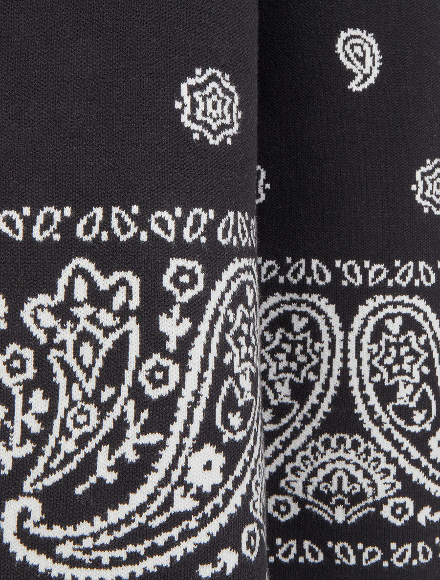 Pantalon en maille à imprimé ikat - Noir - Image 3