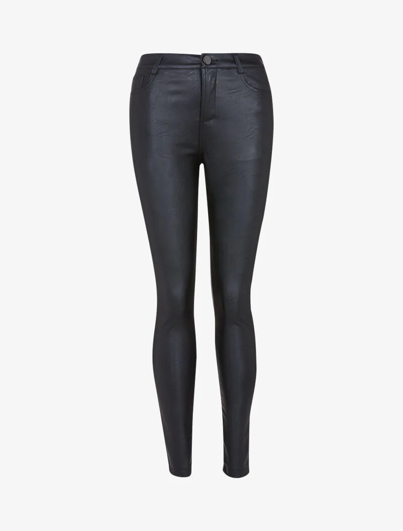 Pantalon en simili casual - noir