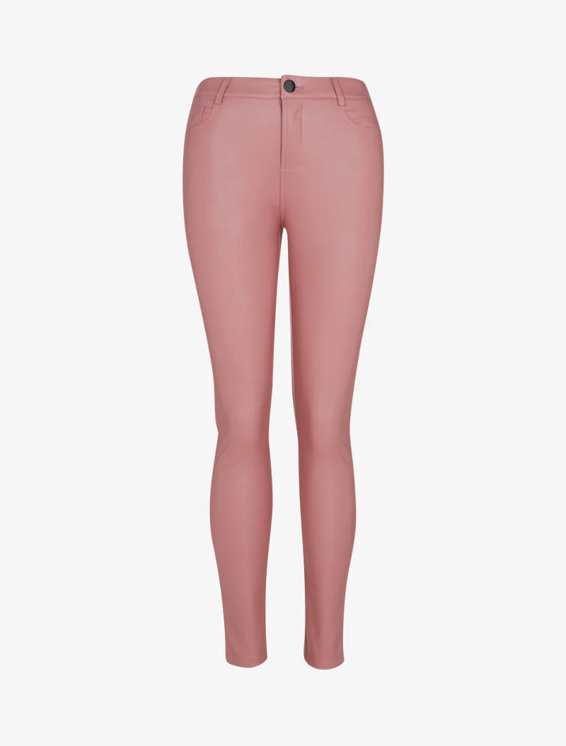 Pantalon en simili casual - rose