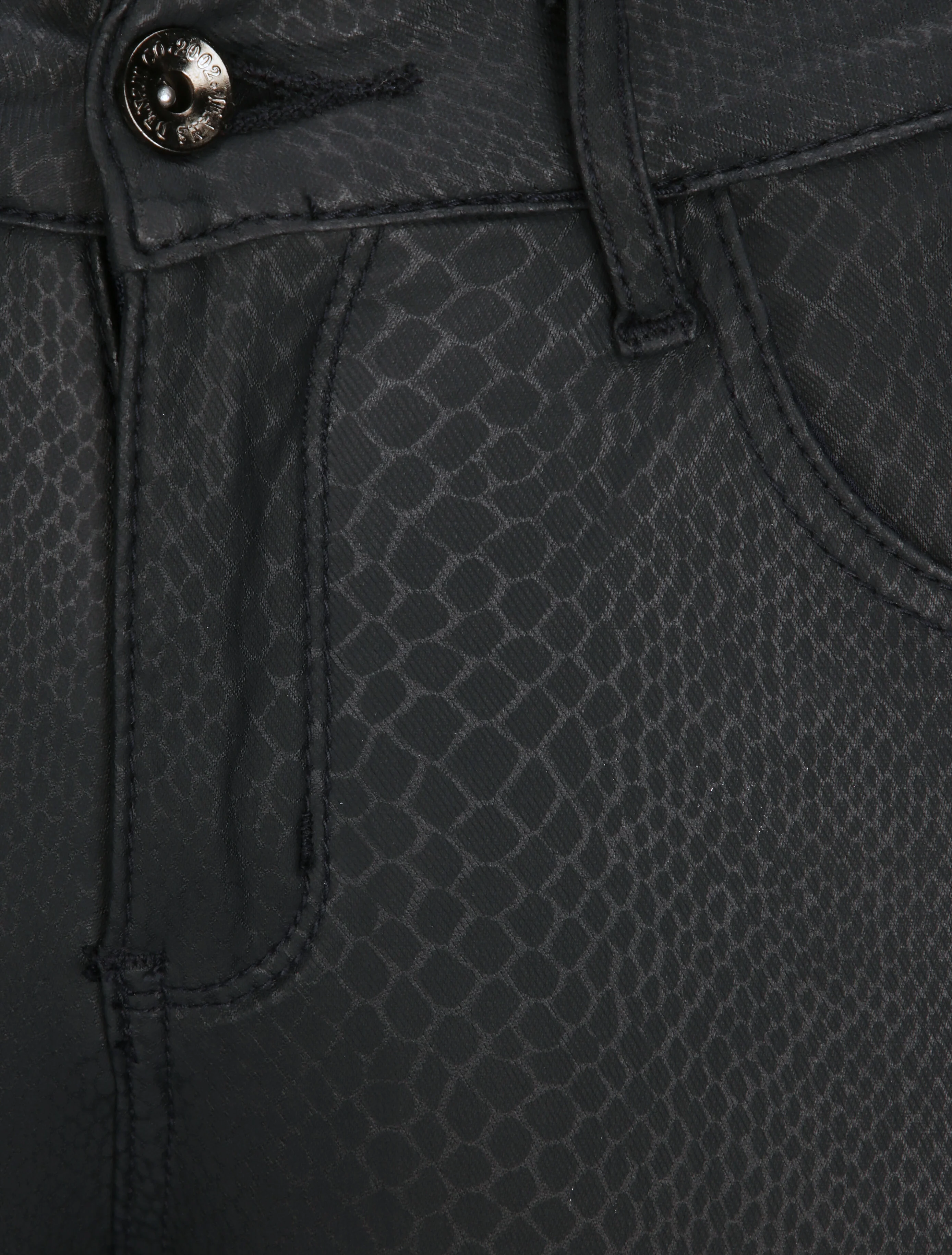 Pantalon en simili effet python - Noir - Image 3