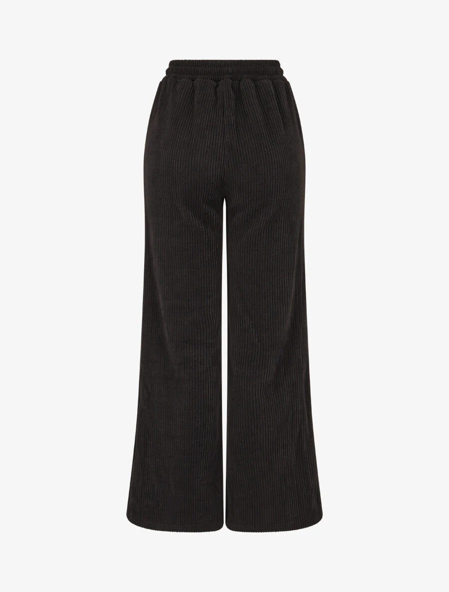Pantalon en velours côtelé à poches plaquées - Noir - Image 2
