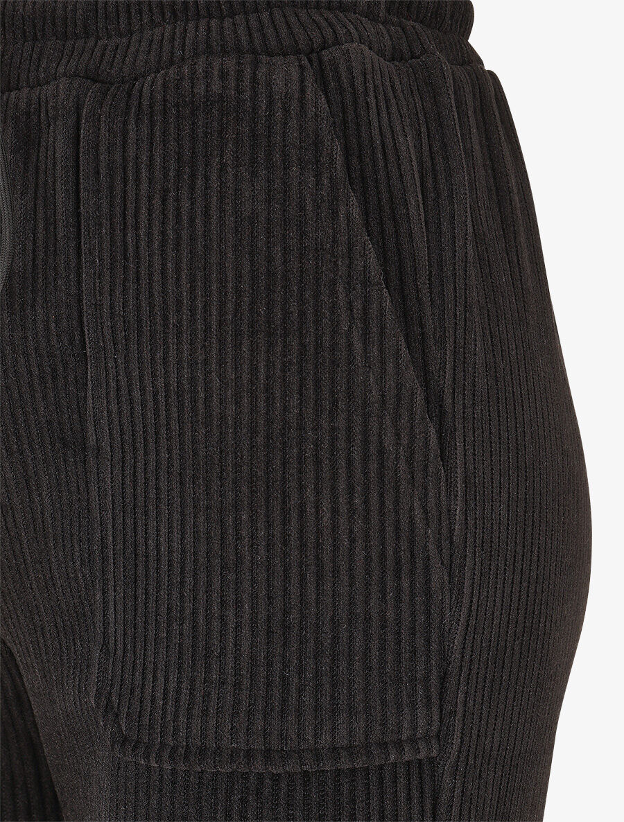 Pantalon en velours côtelé à poches plaquées - Noir - Image 3
