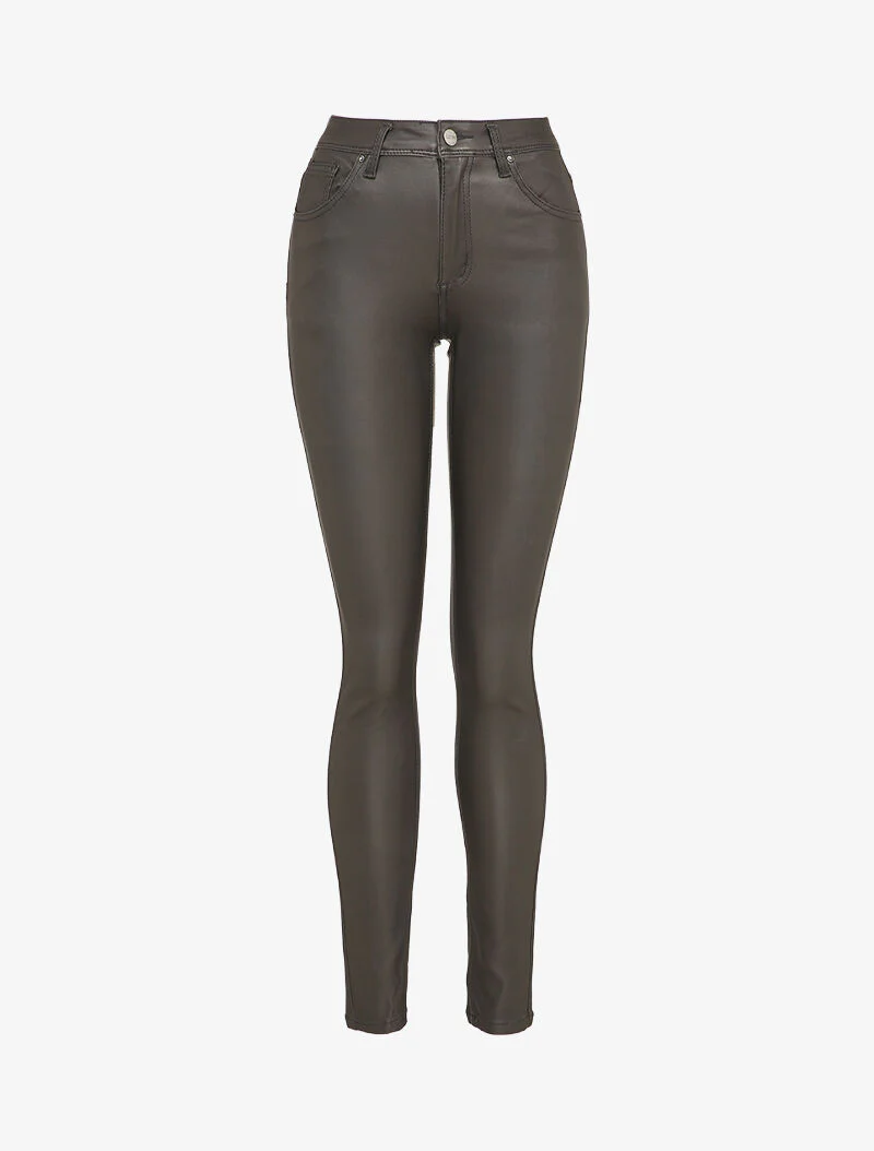 Pantalon enduit coupe slim - Anthracite