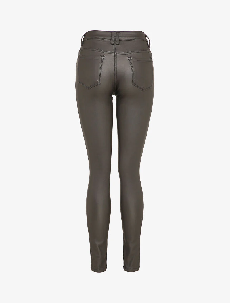 Pantalon enduit coupe slim - Anthracite - Image 2