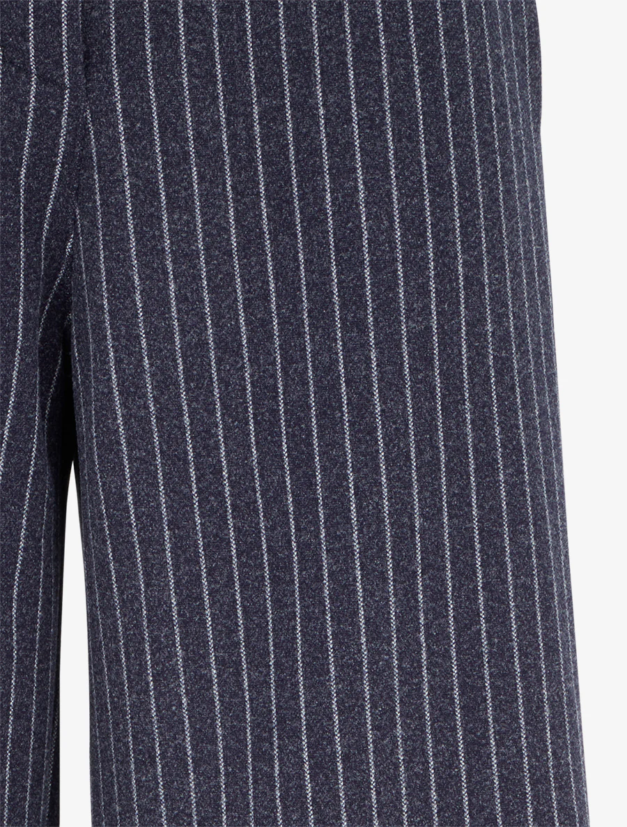 Pantalon épais imprimé à rayures - Marine - Image 3