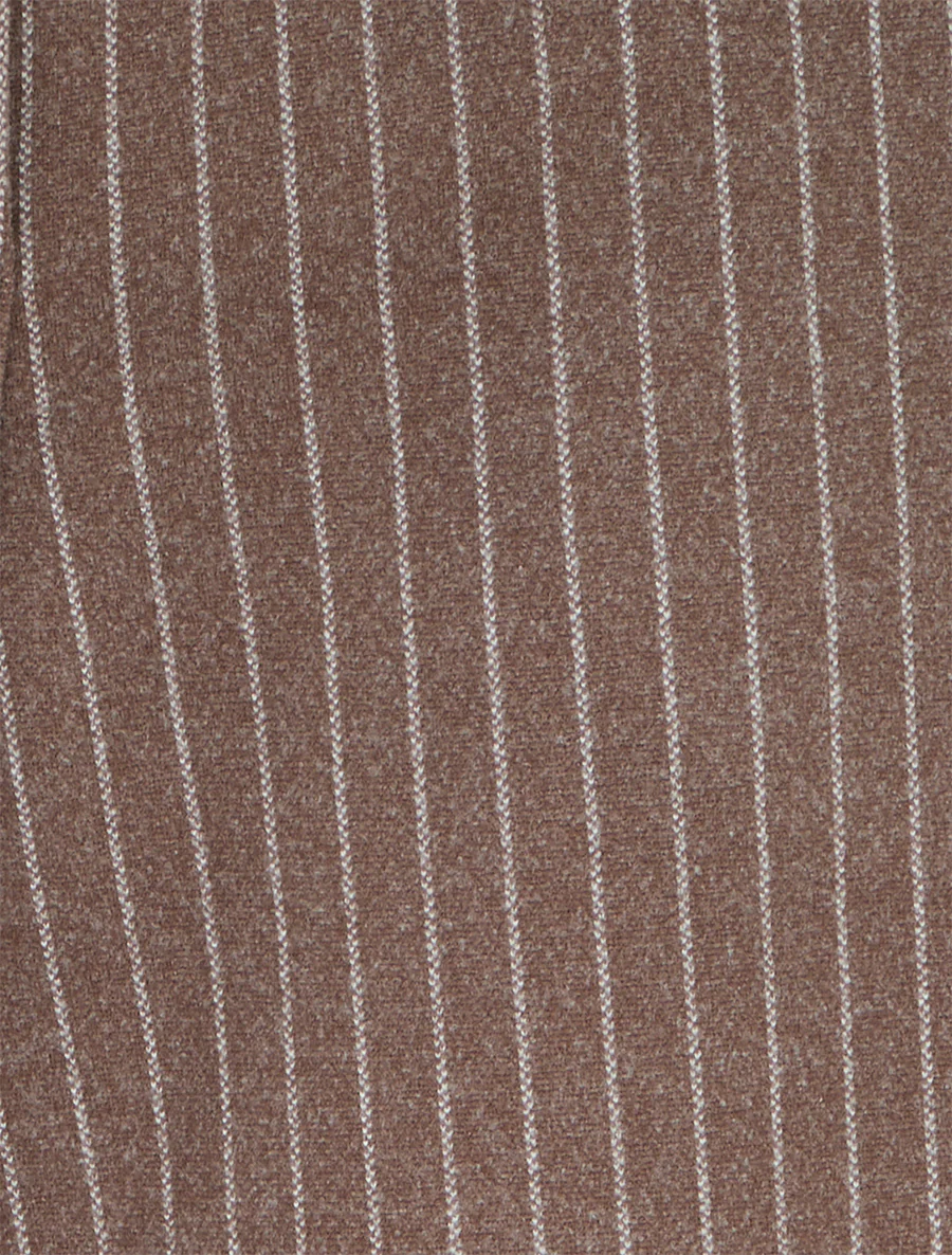 Pantalon épais imprimé à rayures - Marron clair - Image 3