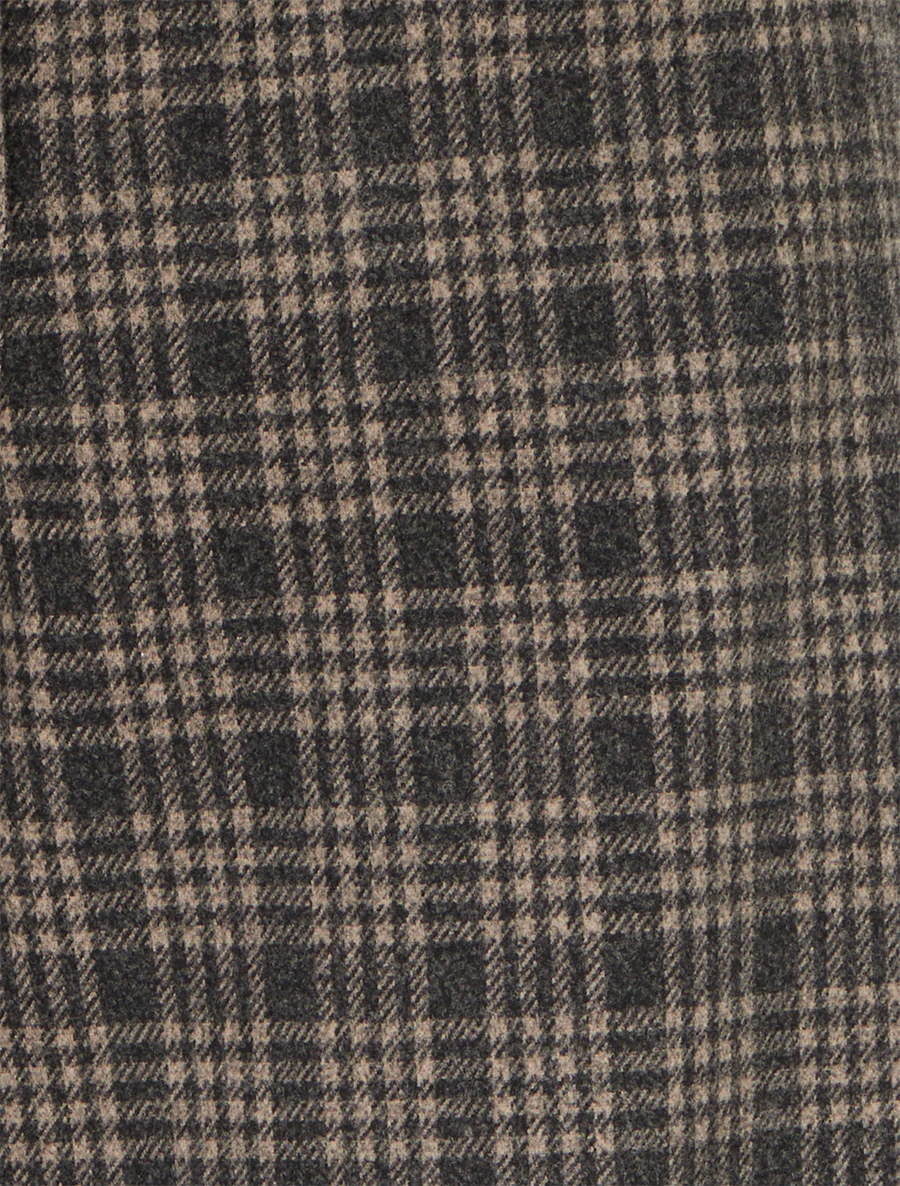 Pantalon épais imprimé carreaux - Taupe - Image 3