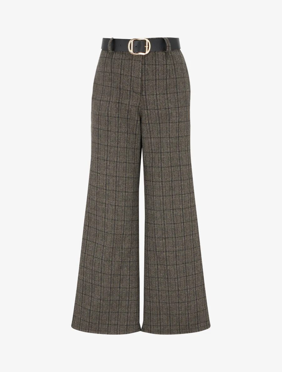 Pantalon épais imprimé tartan - Noir