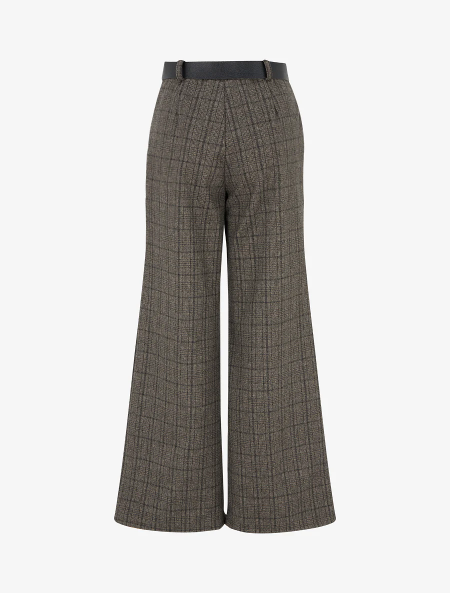 Pantalon épais imprimé tartan - Noir - Image 2