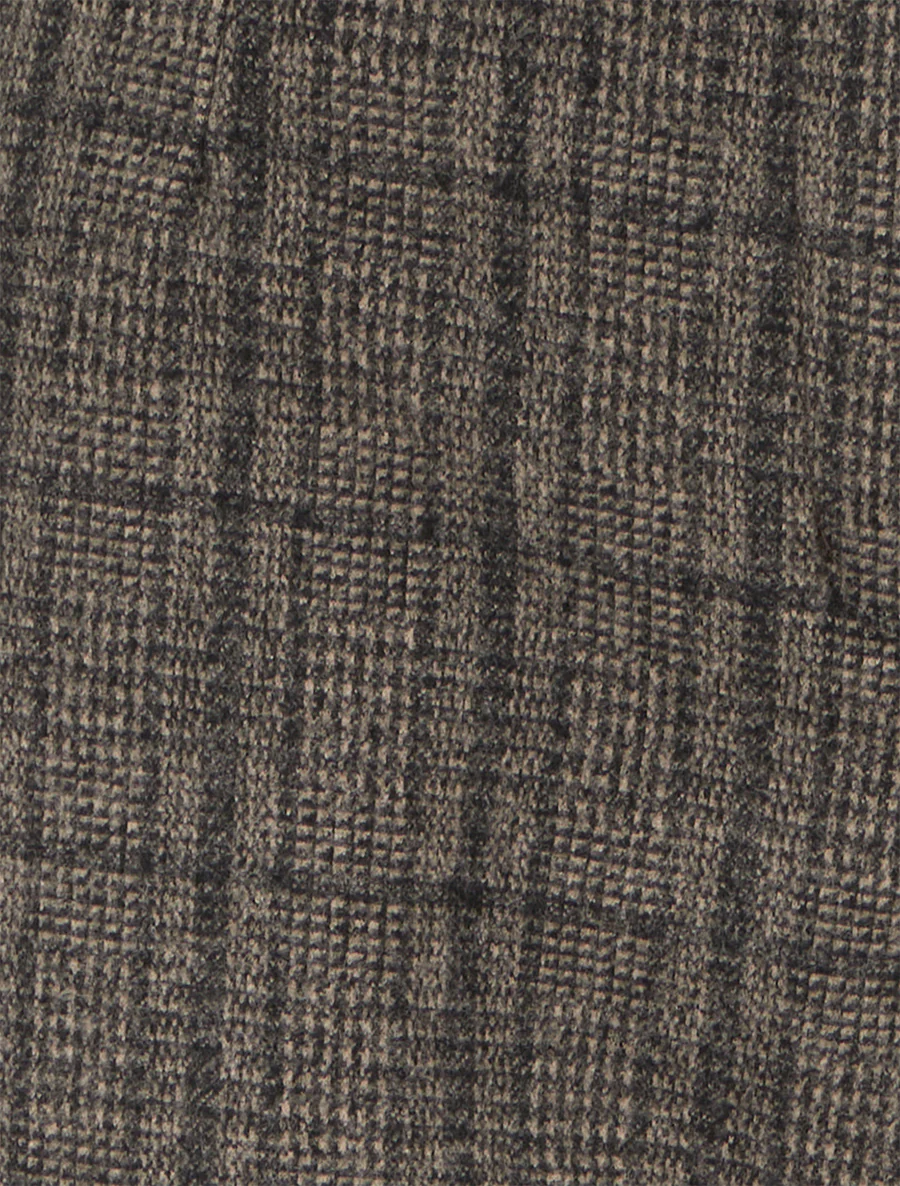Pantalon épais imprimé tartan - Noir - Image 3