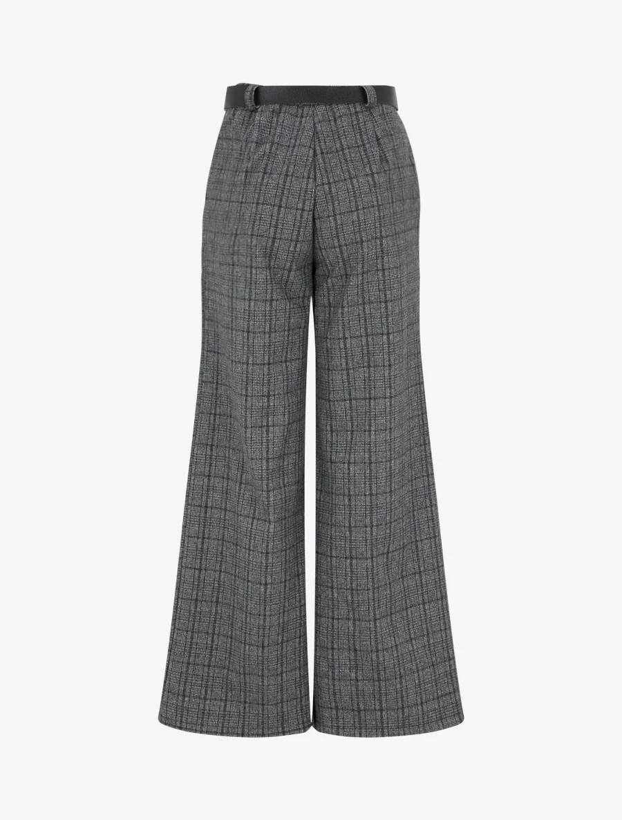 Pantalon épais imprimé tartan - Gris - Image 2