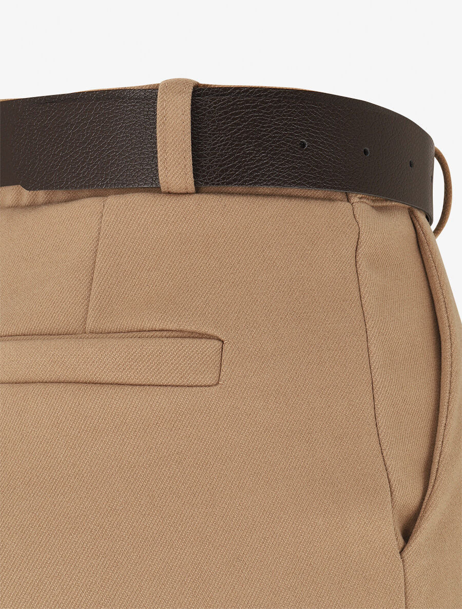 Pantalon épais uni coupe droite - Taupe - Image 3