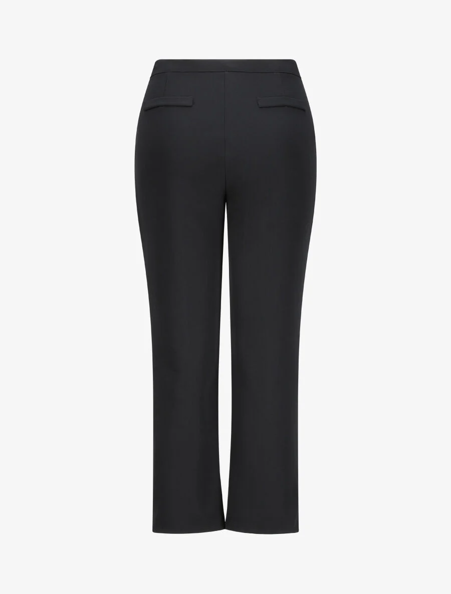 Pantalon fendu coupe droite - Noir - Image 2