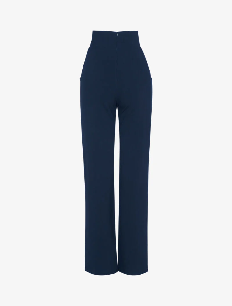 Pantalon flare à boutonnières décoratives - marine - Image 2