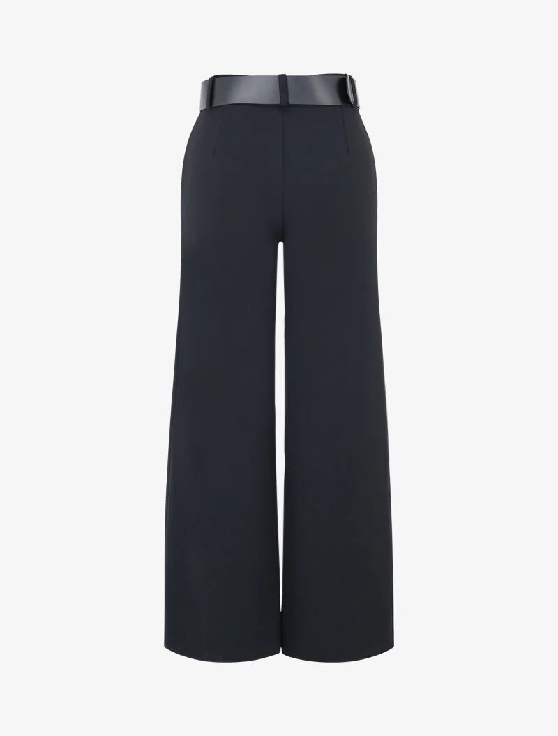 Pantalon flare ceinturé - noir - Image 2