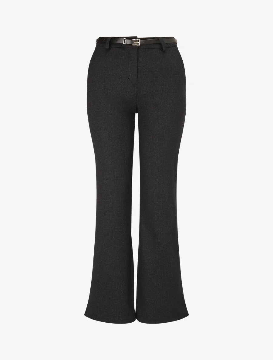 Pantalon flare effet chiné - Anthracite