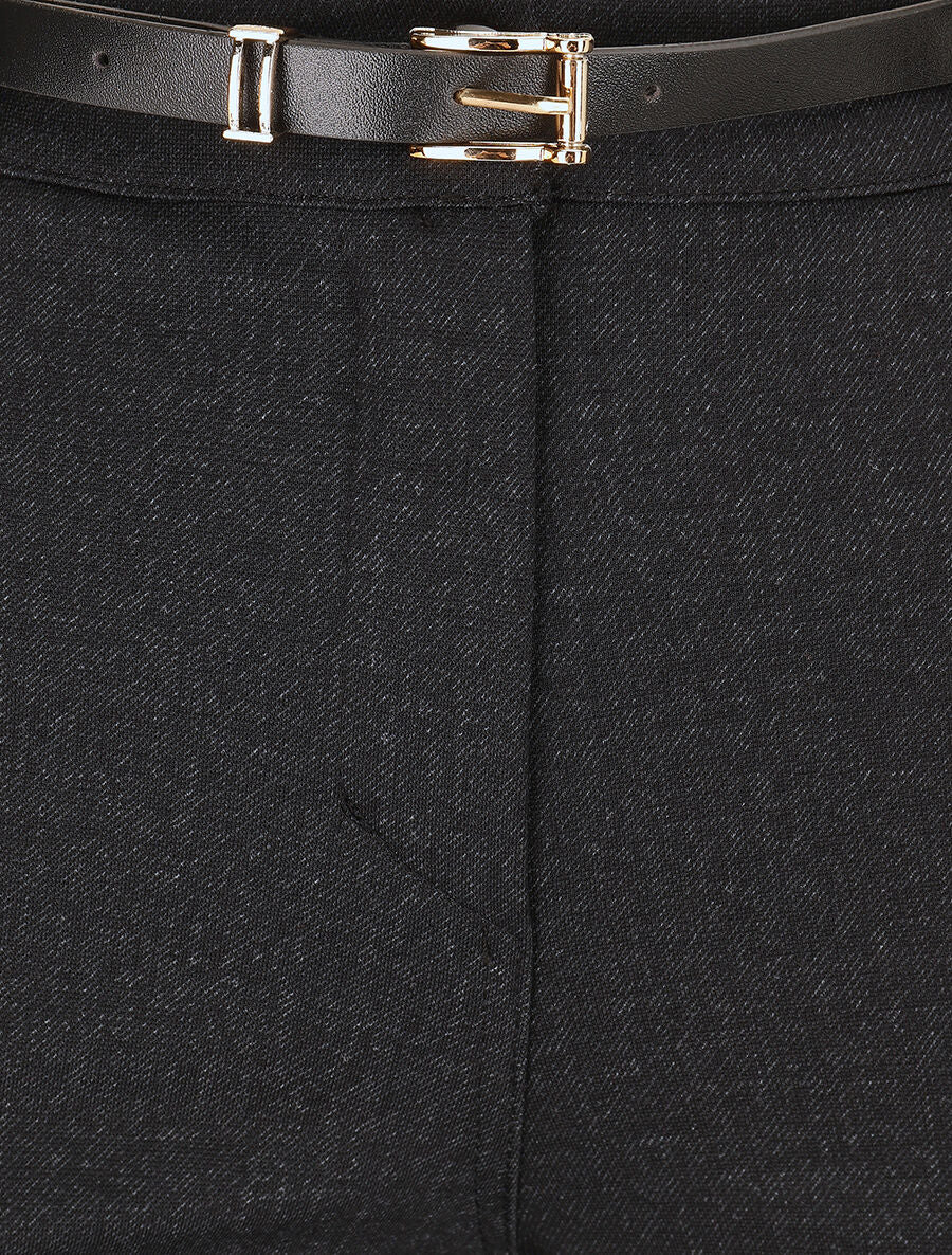 Pantalon flare effet chiné - Anthracite - Image 3