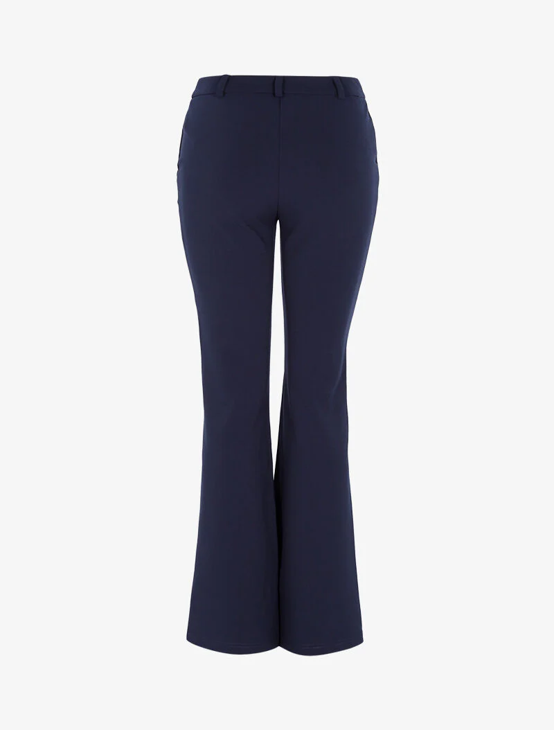 Pantalon flare fendu à l'avant - marine - Image 3