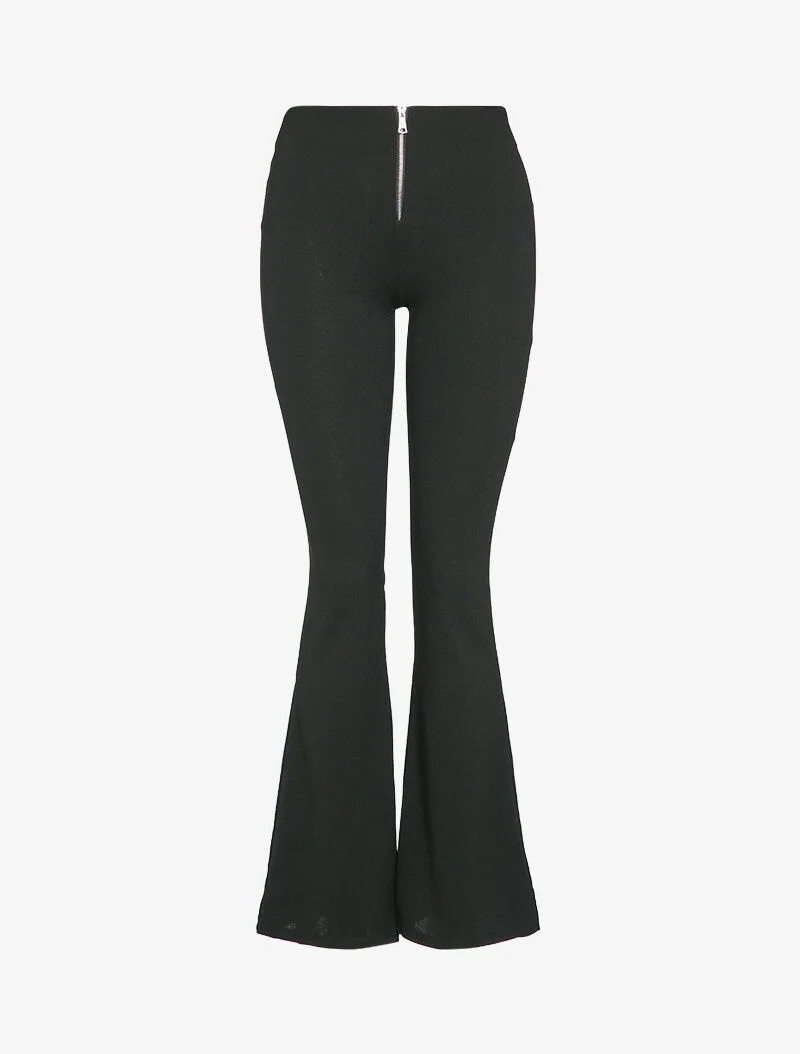 Pantalon flare moulant taille haute - Noir