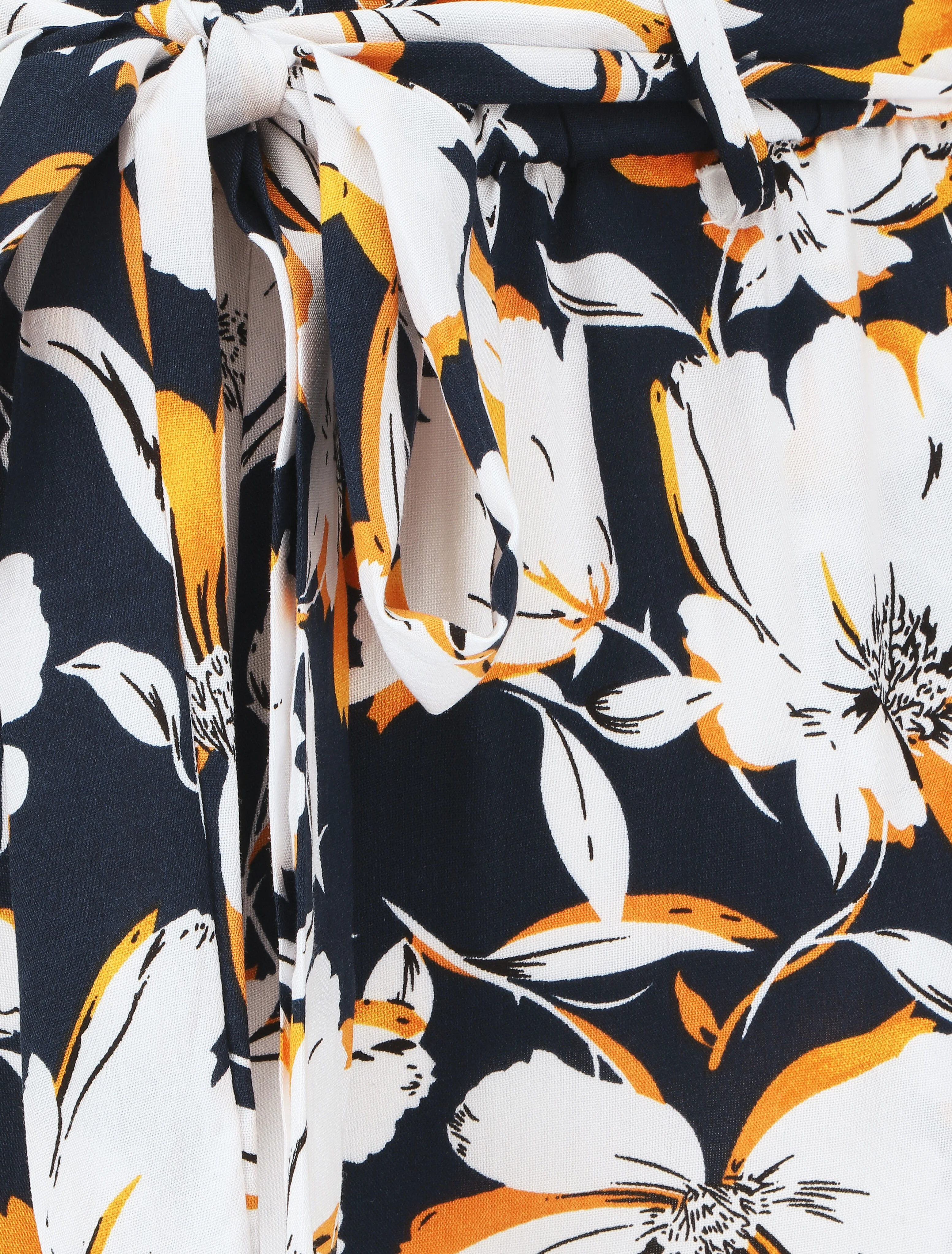 Pantalon fluide à imprimé fleuri - Bleu nuit - Image 3