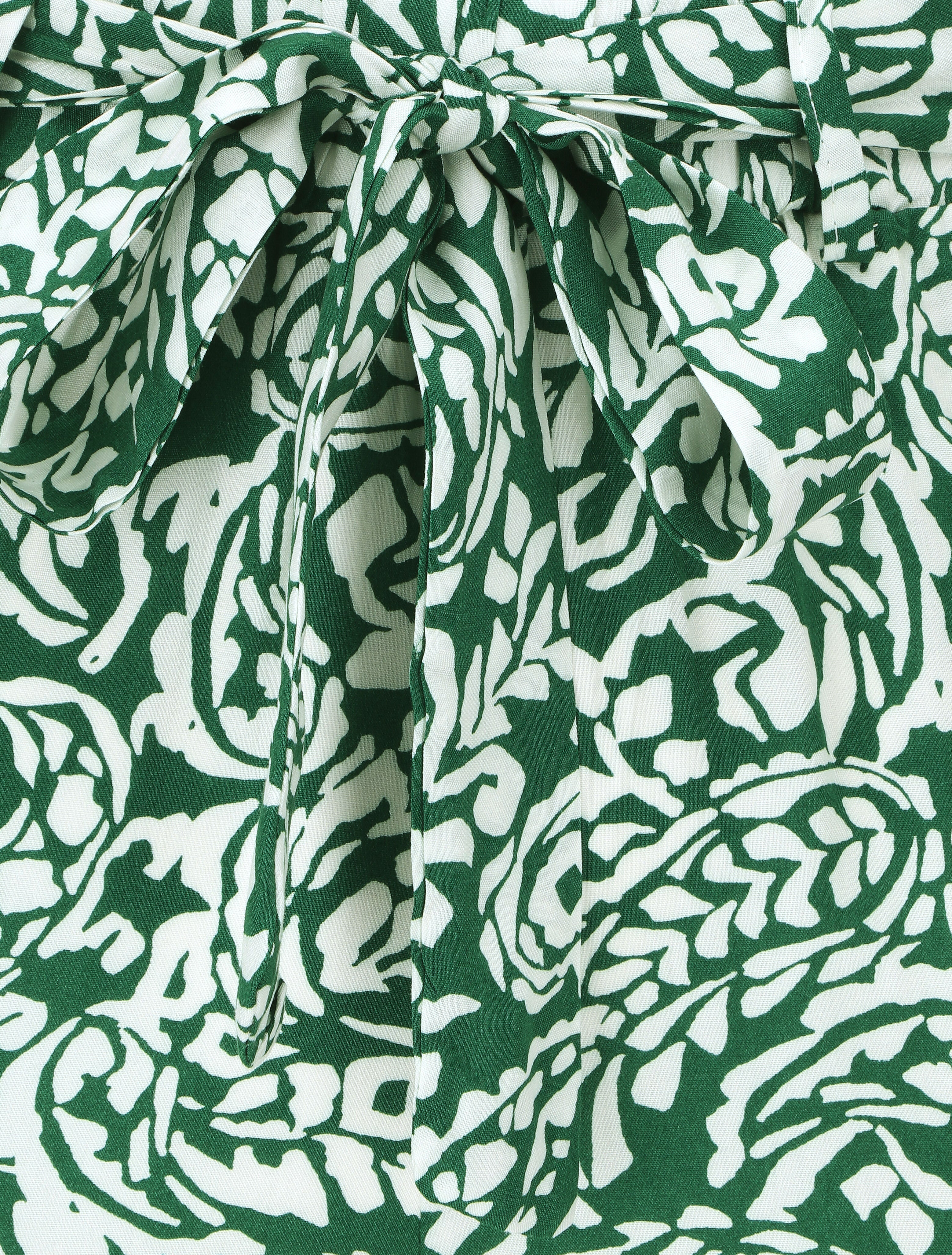 Pantalon fluide à imprimé foulard - Vert - Image 3