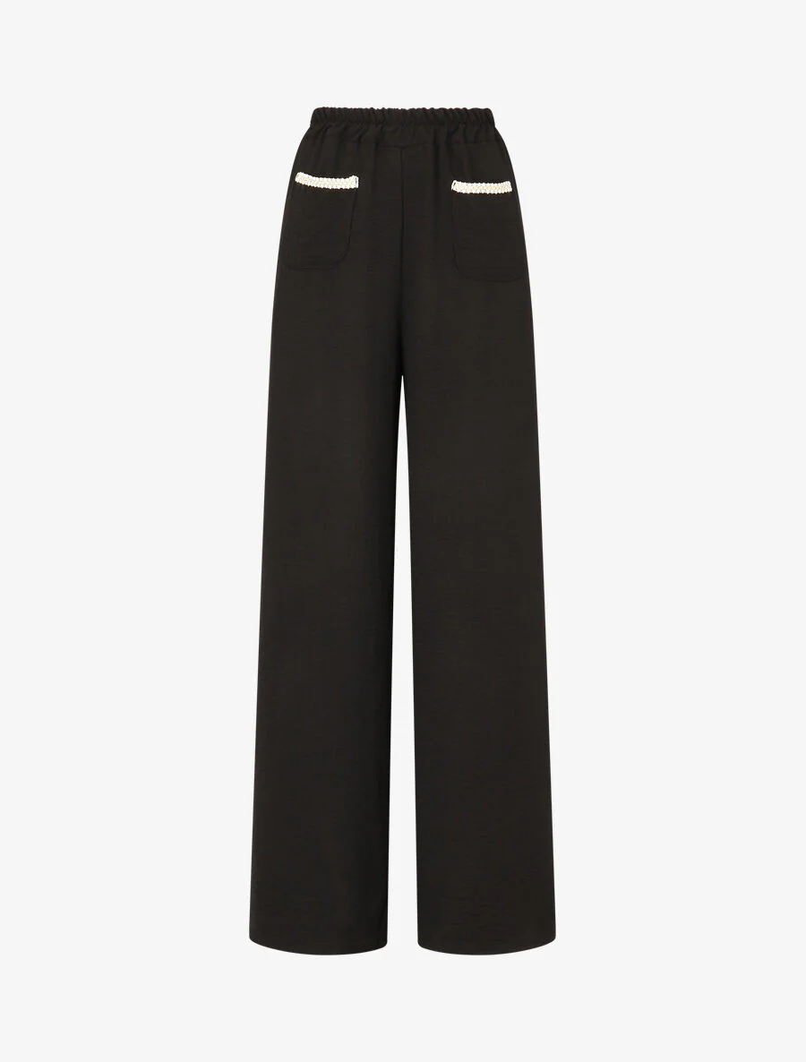 Pantalon fluide à poches stylisés - Noir