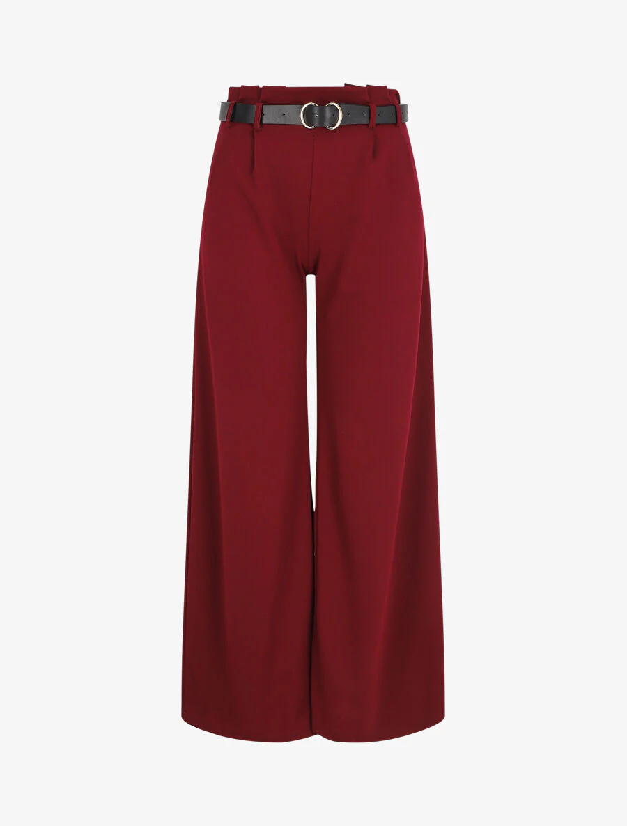 Pantalon fluide coupe ample - Bordeaux