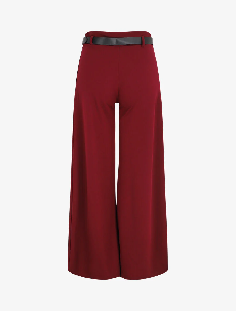 Pantalon fluide coupe ample - Bordeaux - Image 2