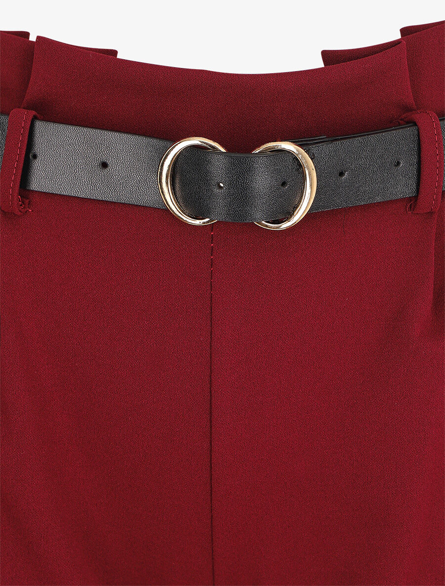 Pantalon fluide coupe ample - Bordeaux - Image 3