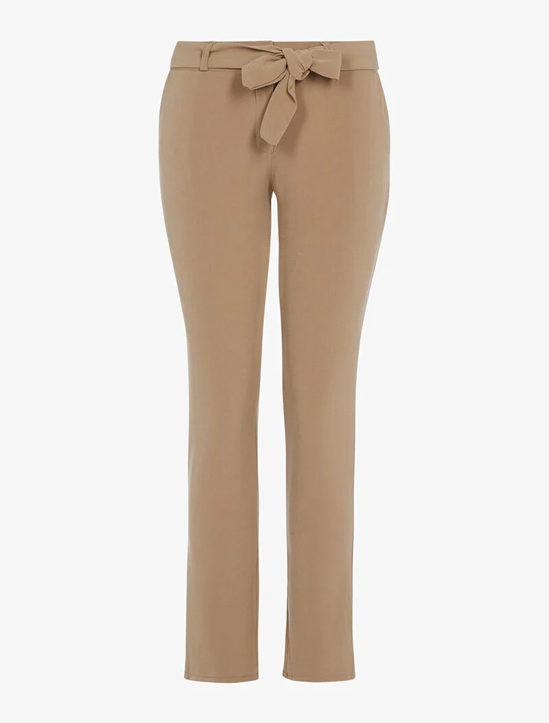 Pantalon fluide coupe carotte - camel clair