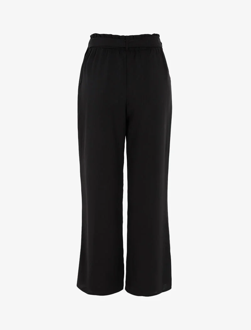 Pantalon fluide coupe large - noir - Image 2
