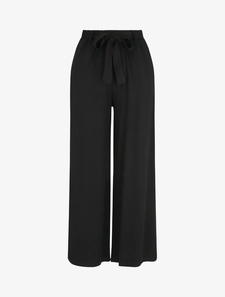 Pantalon fluide élastiqué - Noir