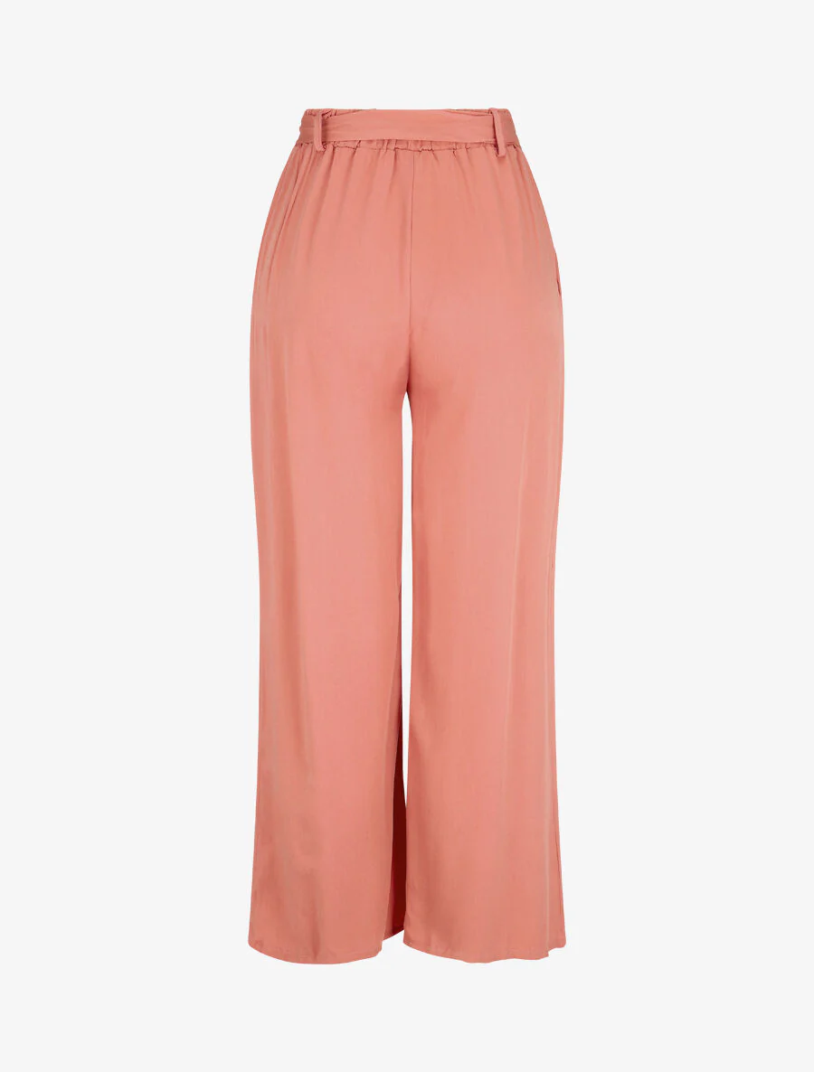 Pantalon fluide élastiqué - Corail - Image 2