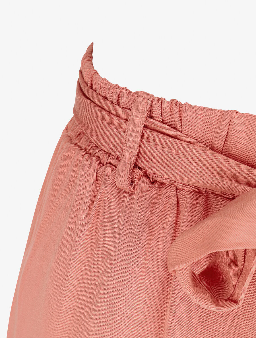 Pantalon fluide élastiqué - Corail - Image 3