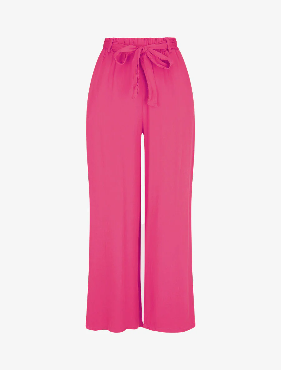 Pantalon fluide élastiqué - Fushia