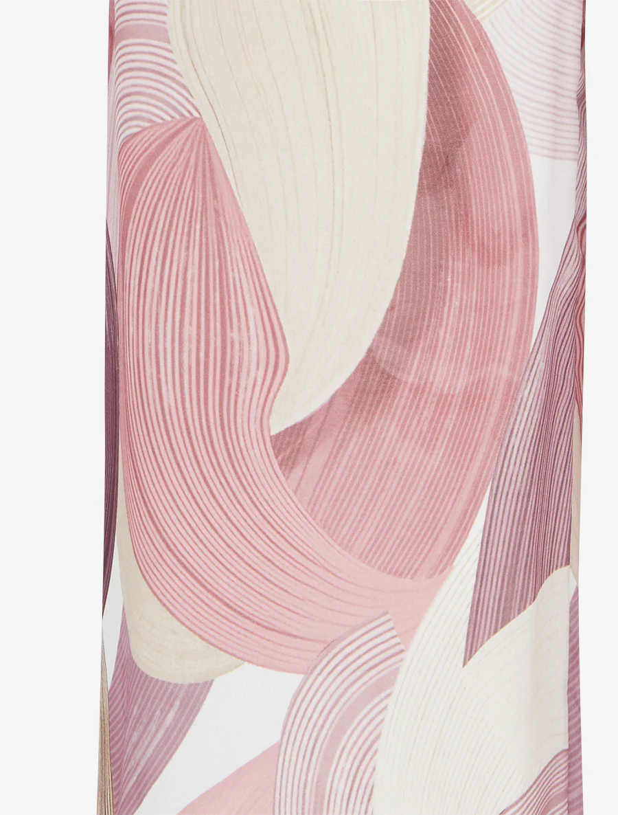 Pantalon fluide imprimé graphique - Vieux rose - Image 3