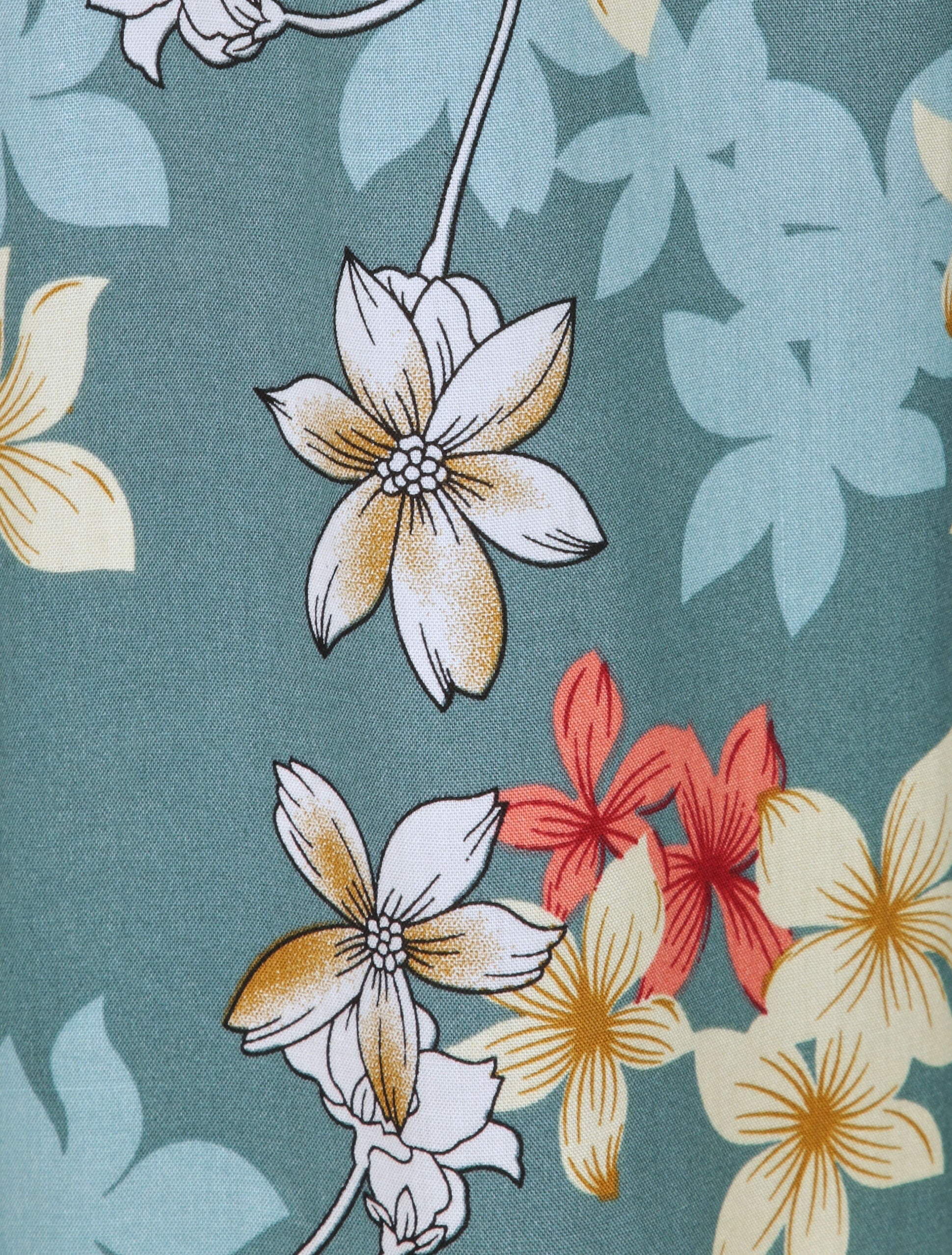 Pantalon fluide motifs fleurs de vanillier - Bleu gris - Image 5