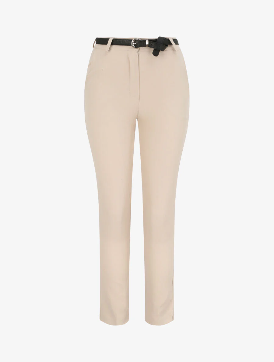 Pantalon fluide uni - Beige