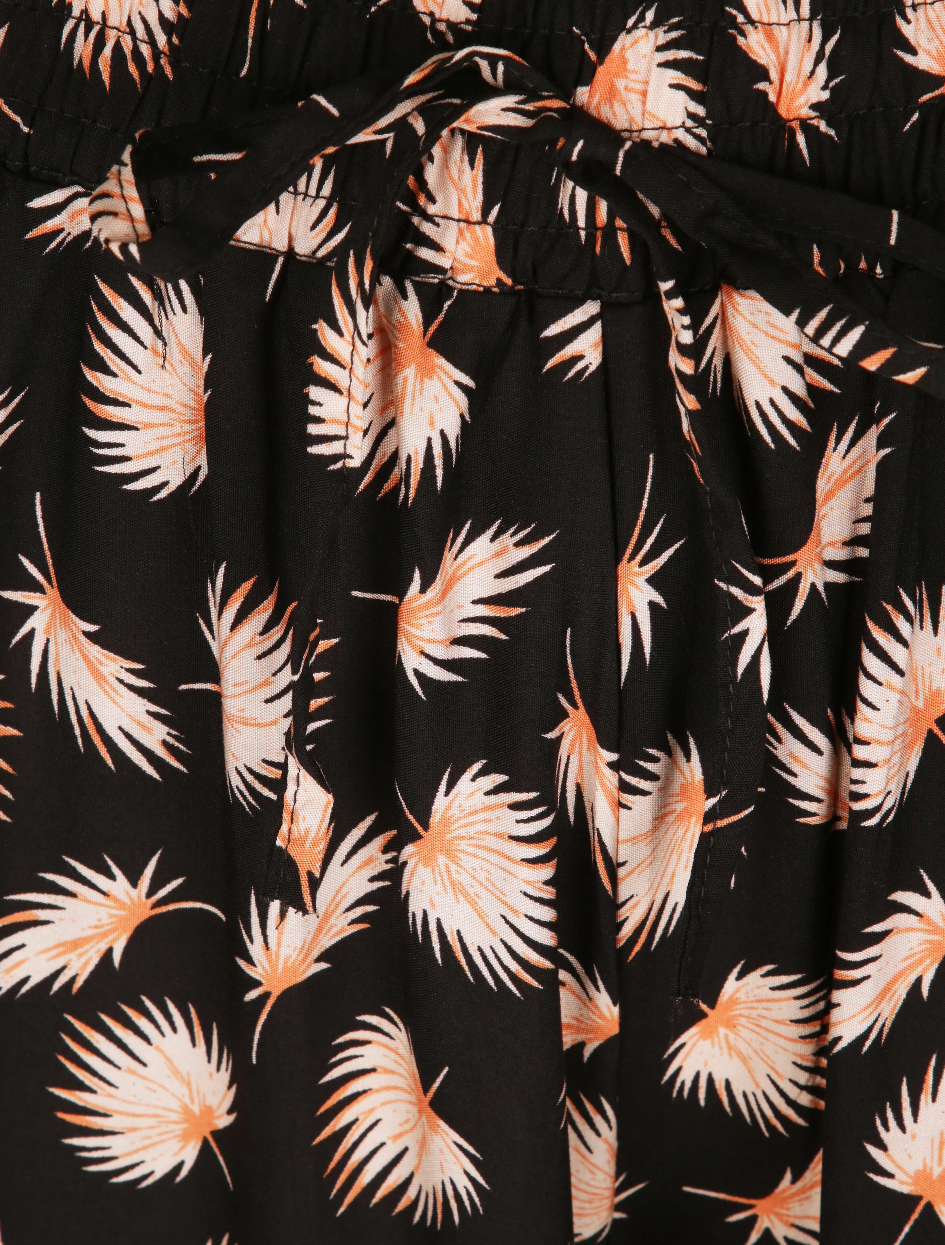 Pantalon harem imprimé feuilles de palmier - Noir - Image 5