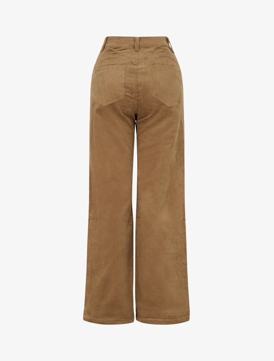 Pantalon push up côtelé effet velours - Camel - Image 2