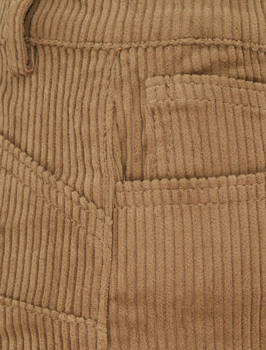 Pantalon push up côtelé effet velours - Camel - Image 3