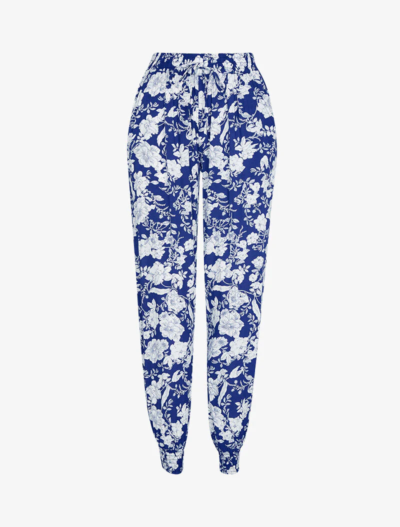 Pantalon sarouel à imprimés - marine