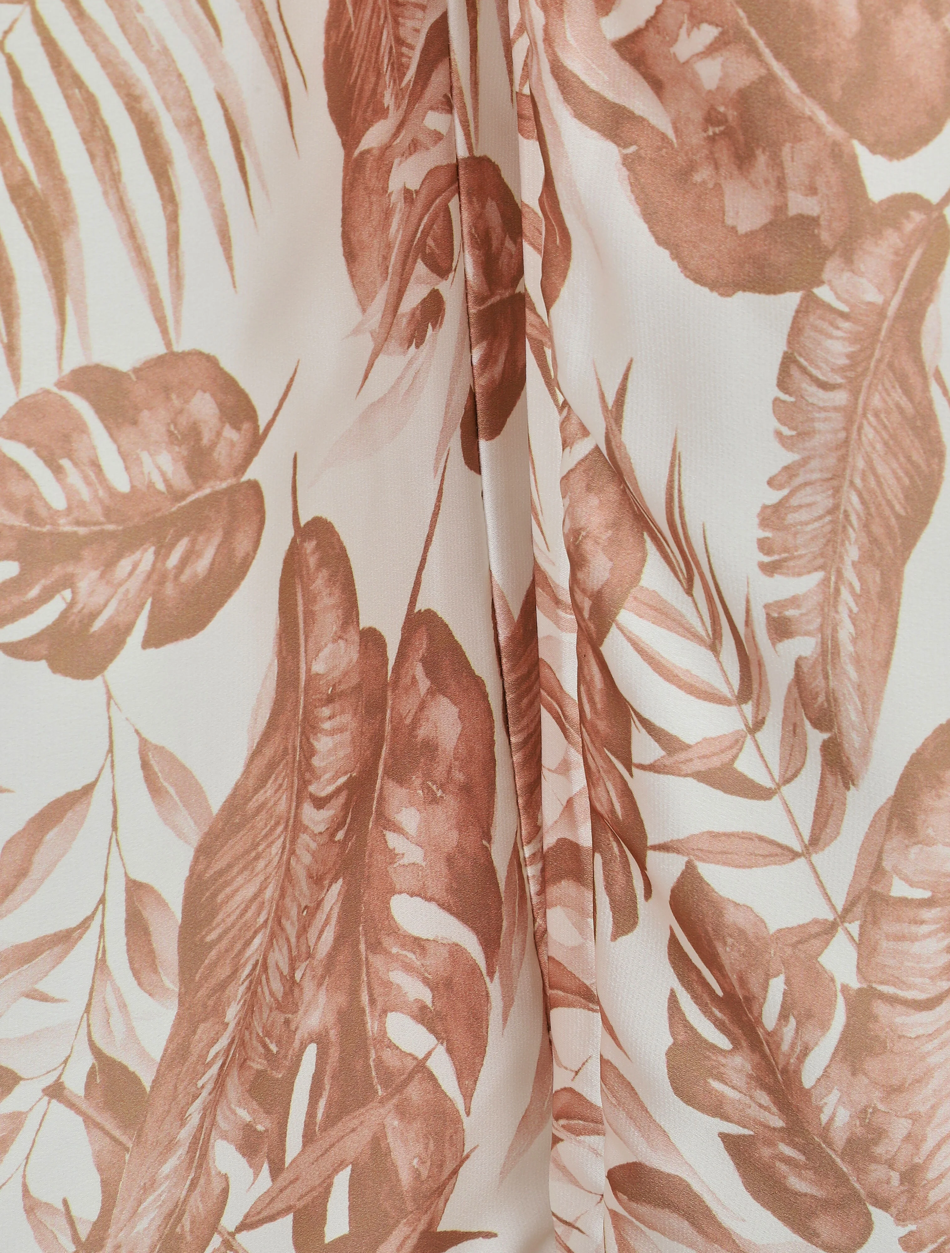 Pantalon satiné imprimé tropical - Camel - Image 3