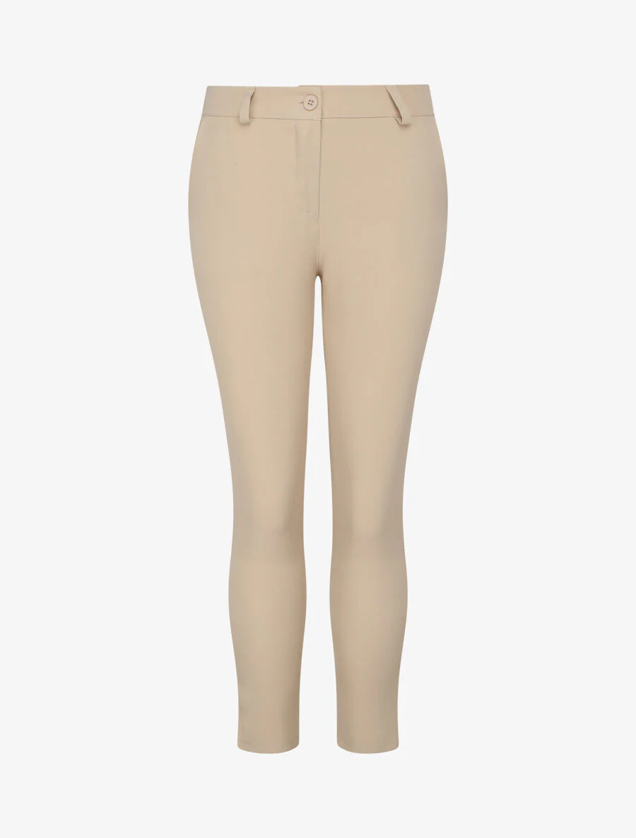 Pantalon slim 7/8 taille standard - Beige