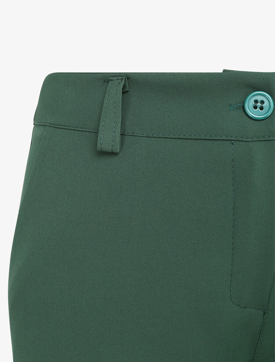 Pantalon slim 7/8 taille standard - Vert foncé - Image 3