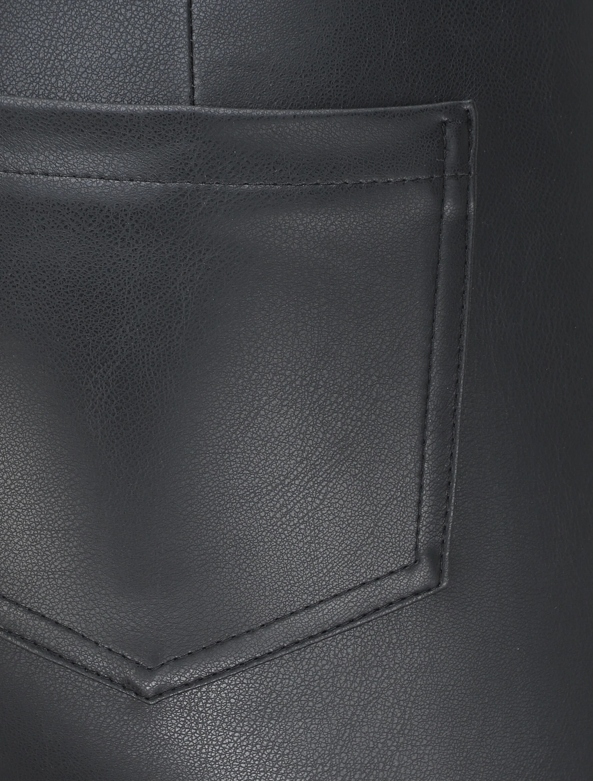 Pantalon slim en simili - Noir - Image 3
