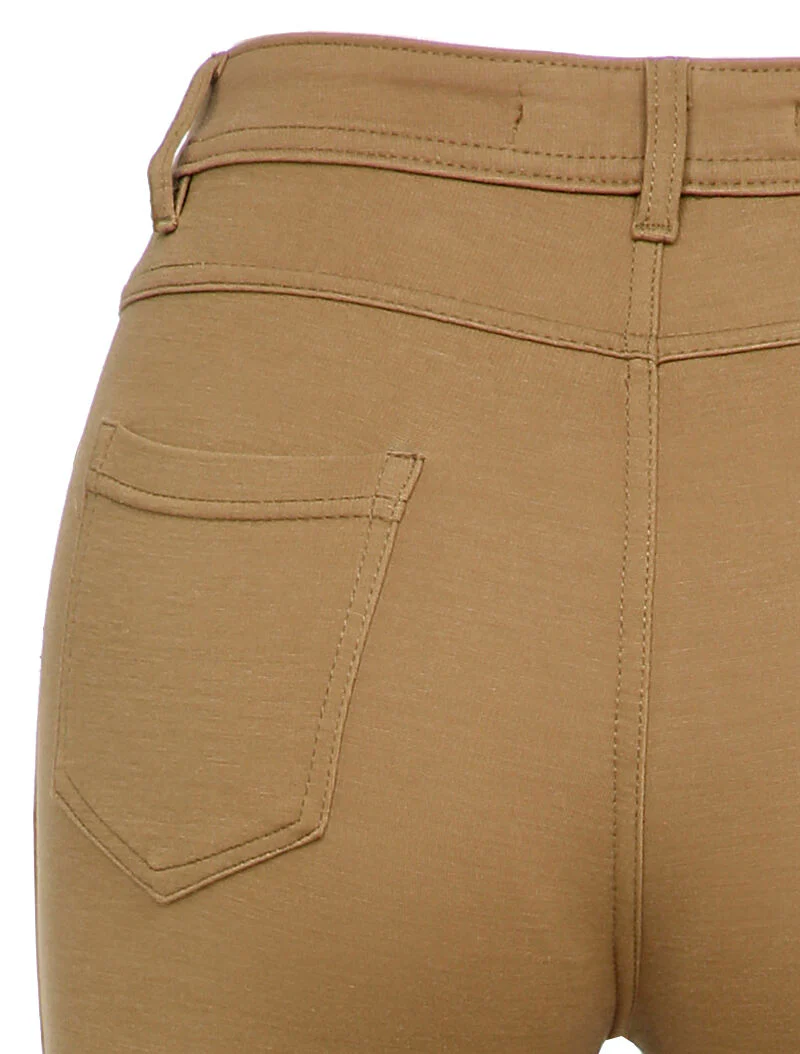 Pantalon stretch basique - Taupe - Image 3